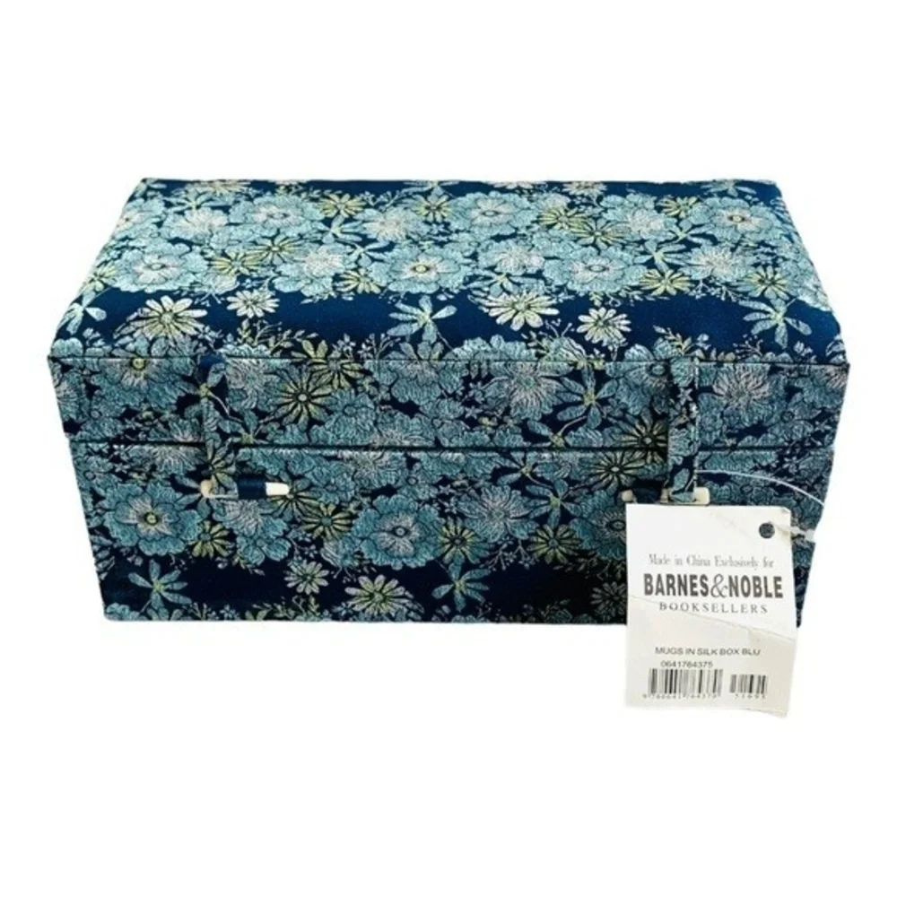 Barnes & Noble Floral Ceramic Mug Set of 2 Blue Multicolor Boxed Gift New - Picture 5 of 6
